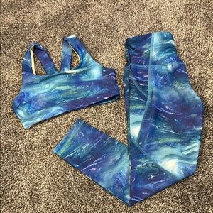 Old Navy Kids PowerSoft Activewear Set - Blue and Green Wave